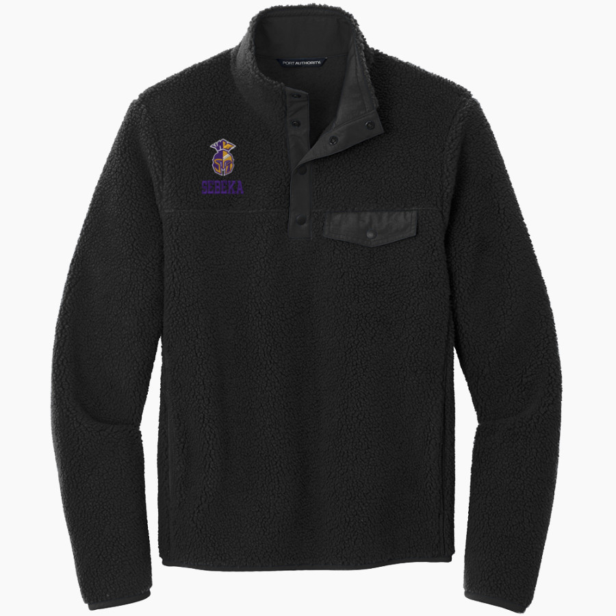 SEBEKA HIGH SCHOOL Trojans Online Store <span class="pdp-name-mascot">SEBEKA TROJANS</span> Port Authority Men's Camp Fleece Snap Pullover
