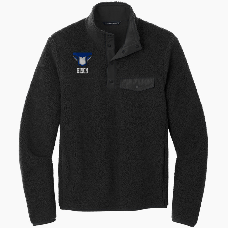Shaker Bison <span class="pdp-name-mascot">Shaker Bison</span> Port Authority Men's Camp Fleece Snap Pullover