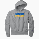 HOMESTEAD HIGH SCHOOL SPARTANS <span class="pdp-name-mascot">HOMESTEAD SPARTANS</span> Champion Men's Reverse Weave Garment-Dyed Hooded Sweatshirt Front Thumbnail