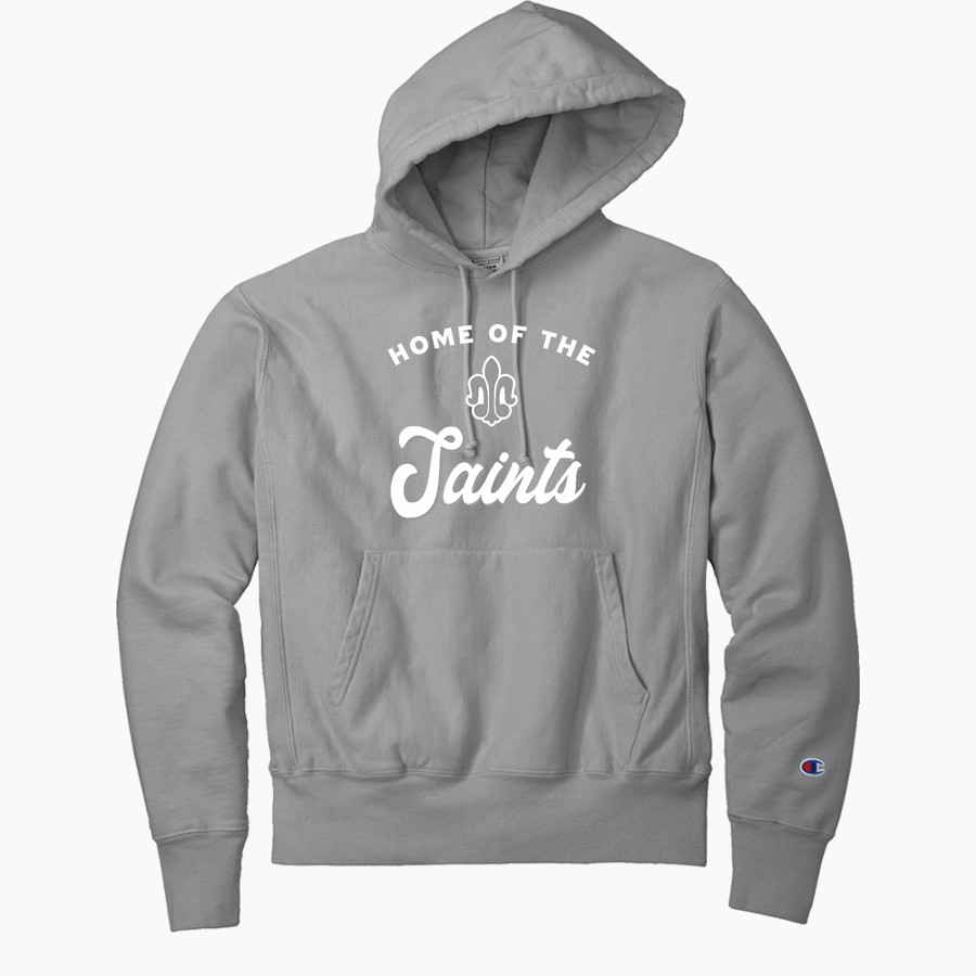 Saint Peter High School SAINTS ONLINE STORE <span class="pdp-name-mascot">Saint Peter Saints</span> Champion Men's Reverse Weave Garment-Dyed Hooded Sweatshirt