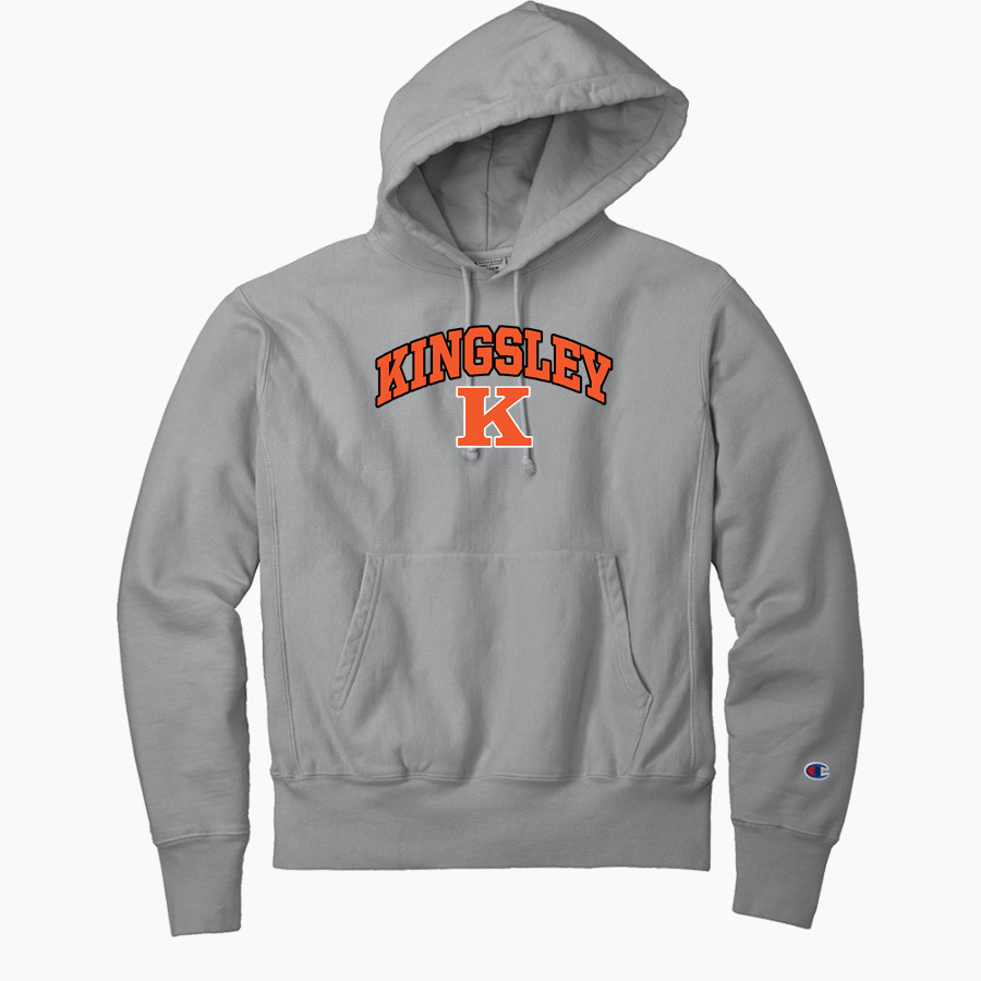 KINGSLEY HIGH SCHOOL STAGS <span class="pdp-name-mascot">KINGSLEY AREA STAGS</span> Champion Men's Reverse Weave Garment-Dyed Hooded Sweatshirt