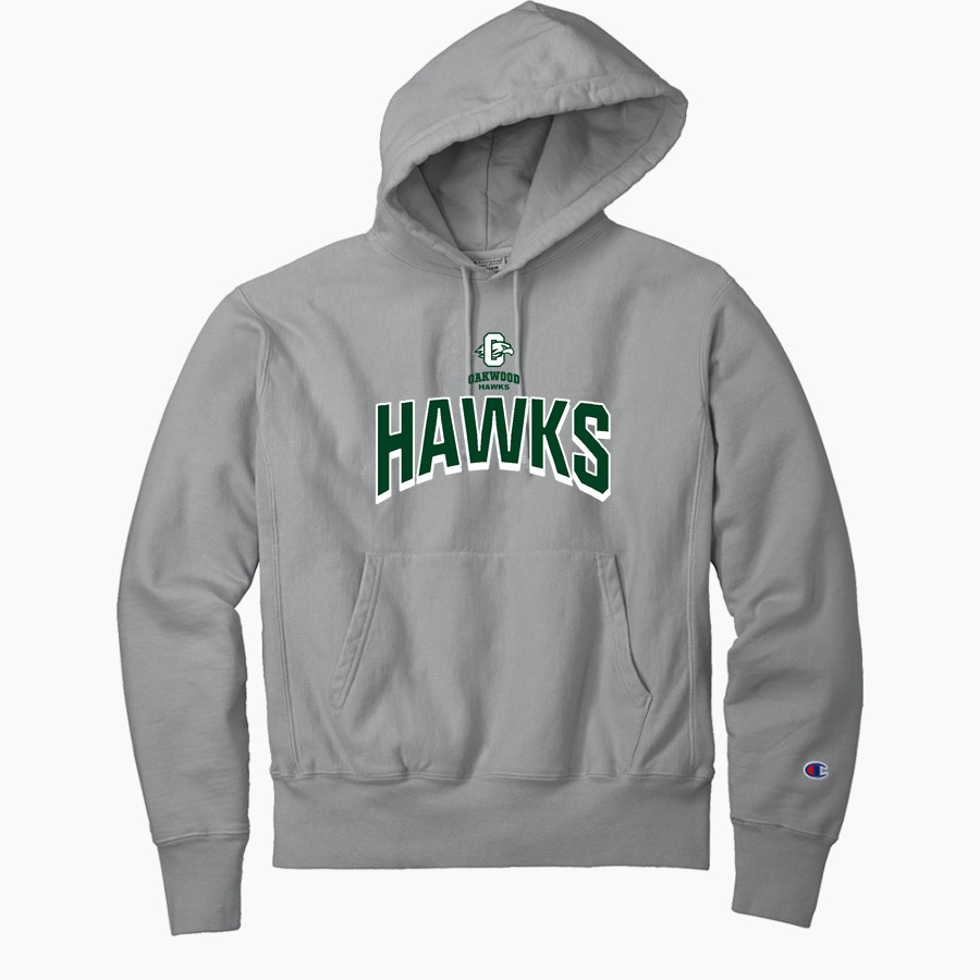Oakwood Hawks <span class="pdp-name-mascot">Oakwood Hawks</span> Champion Men's Reverse Weave Garment-Dyed Hooded Sweatshirt