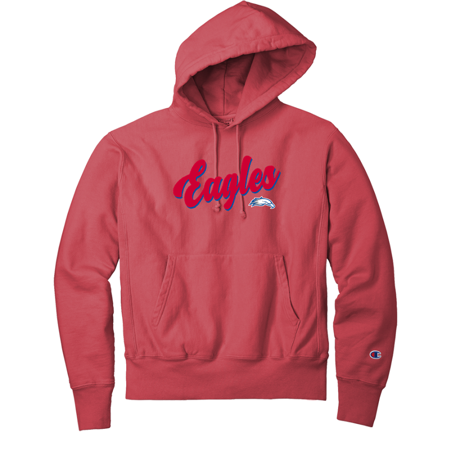 REDWOOD CHRISTIAN HIGH SCHOOL EAGLES <span class="pdp-name-mascot">REDWOOD CHRISTIAN EAGLES</span> Champion Men's Reverse Weave Garment-Dyed Hooded Sweatshirt