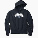 Oswego East Wolves <span class="pdp-name-mascot">Oswego East Wolves</span> Champion Men's Reverse Weave Garment-Dyed Hooded Sweatshirt Front Thumbnail