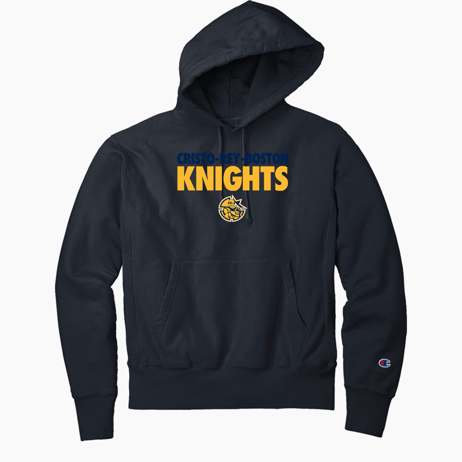 CRISTO-REY-BOSTON HIGH SCHOOL Knights <span class="pdp-name-mascot">CRISTO - REY-BOSTON PANTHERS</span> Champion Men's Reverse Weave Garment-Dyed Hooded Sweatshirt