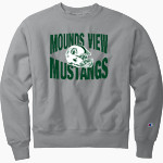 Mounds View Mustangs <span class="pdp-name-mascot">Mounds View Mustangs</span> Champion Men's Reverse Weave Garment-Dyed Crewneck Sweatshirt Front Thumbnail