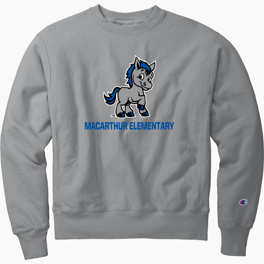 MacArthur Elementary Mustangs <span class="pdp-name-mascot">McArthur Elementary</span> Champion Men's Reverse Weave Garment-Dyed Crewneck Sweatshirt