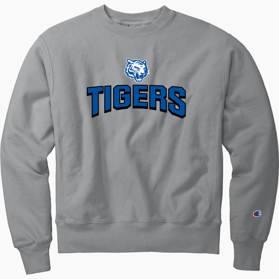 Crow Tigers <span class="pdp-name-mascot">Crow Middle School Tigers</span> Champion Men's Reverse Weave Garment-Dyed Crewneck Sweatshirt