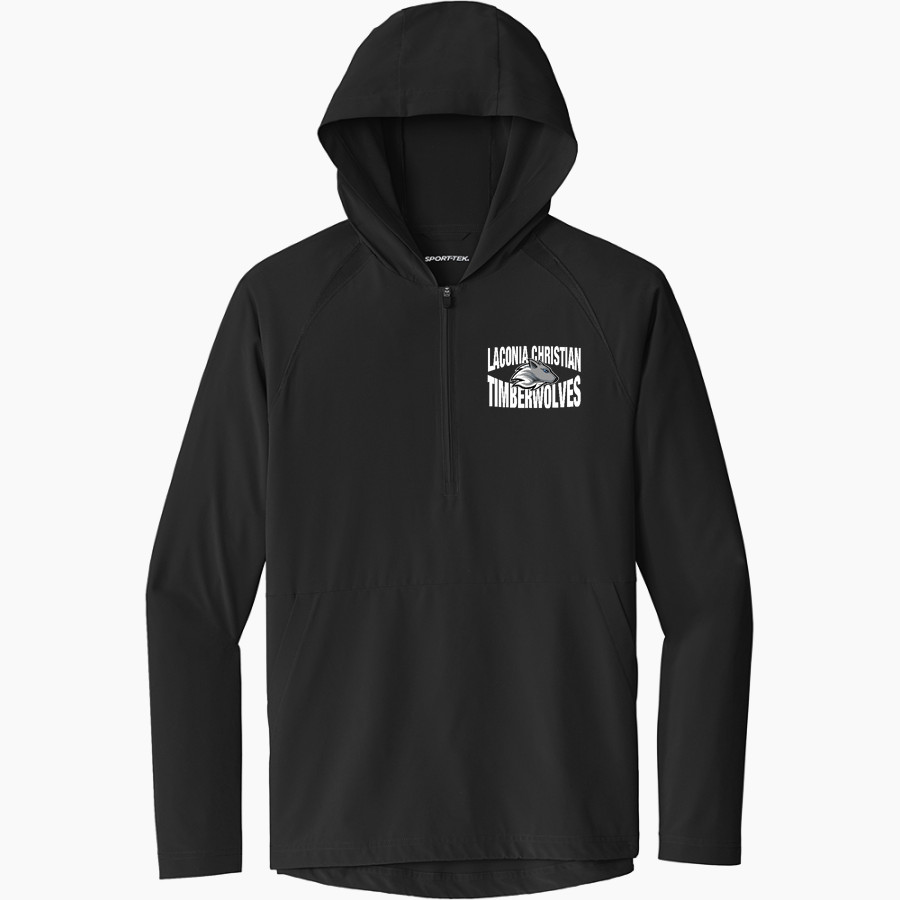 Laconia Christian Academy Timberwolves Sport-Tek Men's Repeat 1/2-Zip Long Sleeve Hooded Jacket