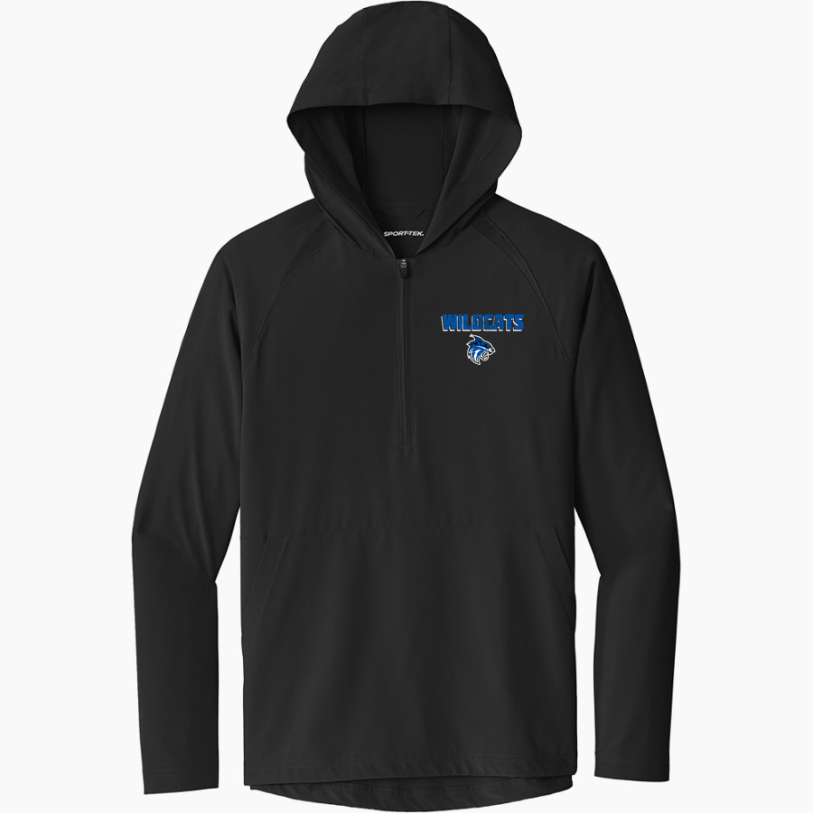 HARRISONVILLE HIGH SCHOOL WILDCATS Sport-Tek Men's Repeat 1/2-Zip Long Sleeve Hooded Jacket