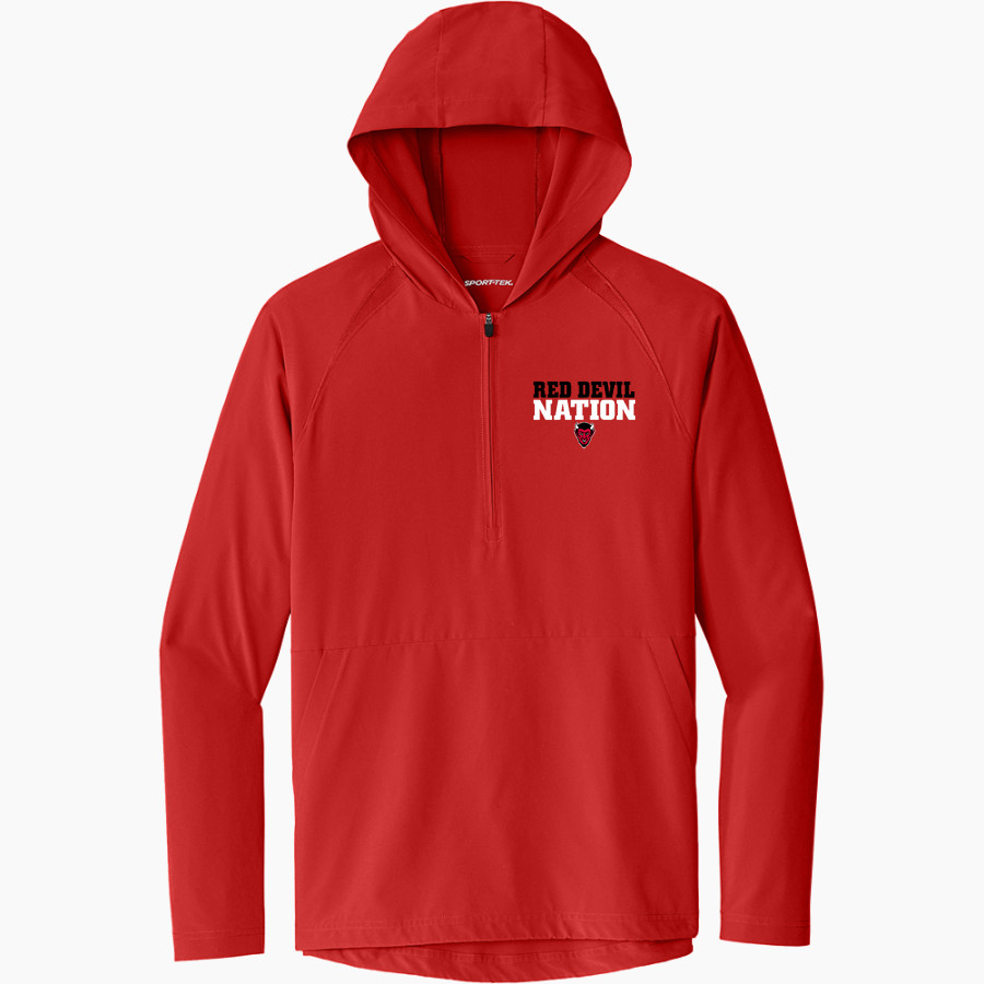 Chaffee Red Devils <span class="pdp-name-mascot">Chaffee Schools Red Devils</span> Sport-Tek Men's Repeat 1/2-Zip Long Sleeve Hooded Jacket