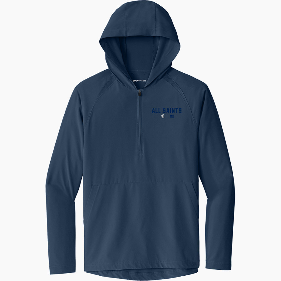 All Saints Blue Thunder <span class="pdp-name-mascot">All Saints Blue Thunder</span> Sport-Tek Men's Repeat 1/2-Zip Long Sleeve Hooded Jacket