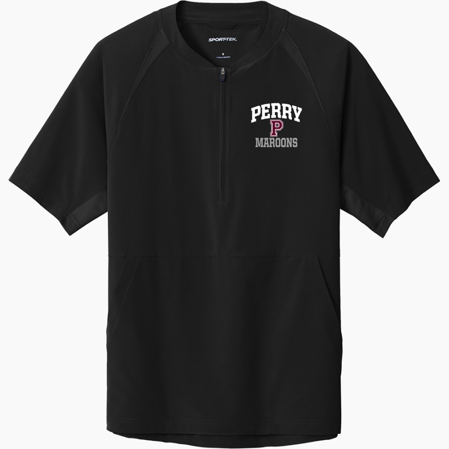 PERRY HIGH SCHOOL MAROONS <span class="pdp-name-mascot">PERRY MAROONS</span> Sport-Tek Men's Repeat 1/2-Zip Short Sleeve Jacket