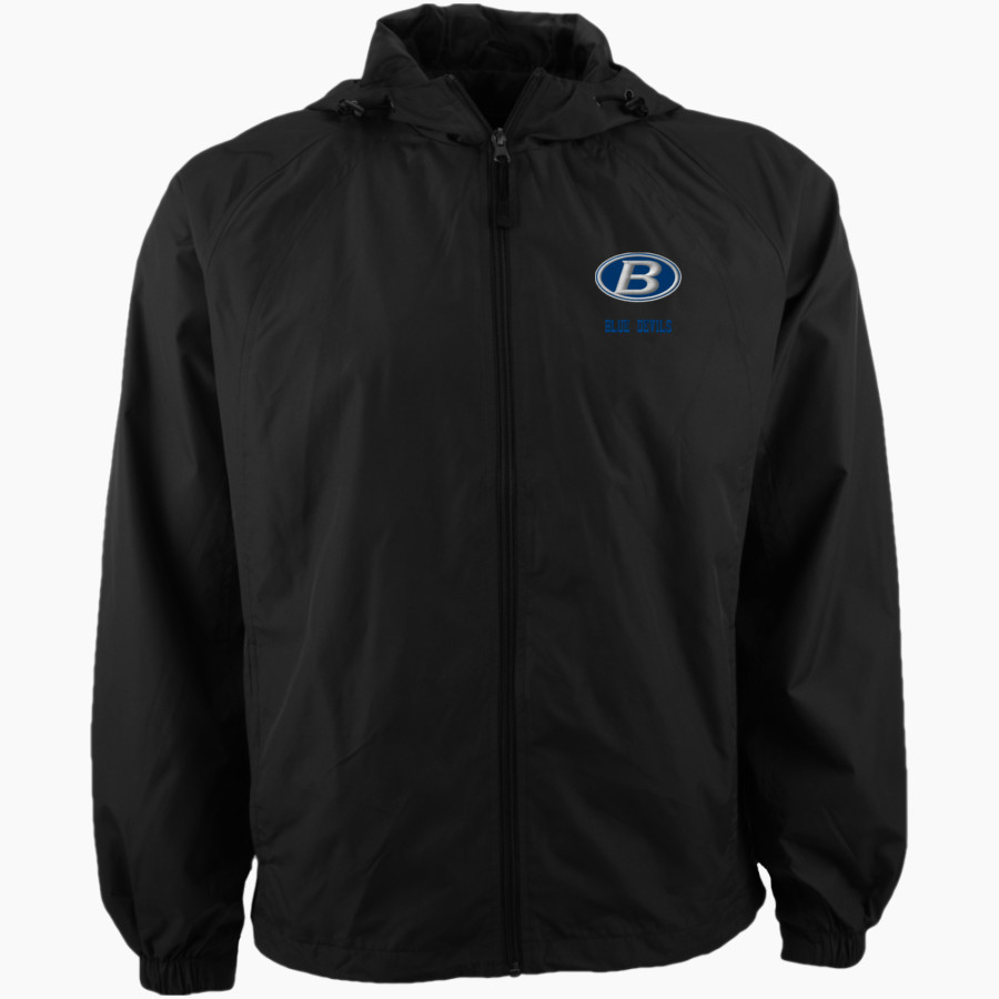 BRUNSWICK ATHLETIC FOUNDATION GO BIG BLUE <span class="pdp-name-mascot">BRUNSWICK BLUE DEVILS</span> Sport-Tek Men's Hooded Raglan Jacket