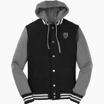 WAYNFLETE SCHOOL FLYERS Sport-Tek Men's Insulated Hooded Letterman Jacket Front Thumbnail
