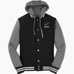 Stuart Raptors <span class="pdp-name-mascot">Stuart Raptors</span> Sport-Tek Men's Insulated Hooded Letterman Jacket Front Thumbnail