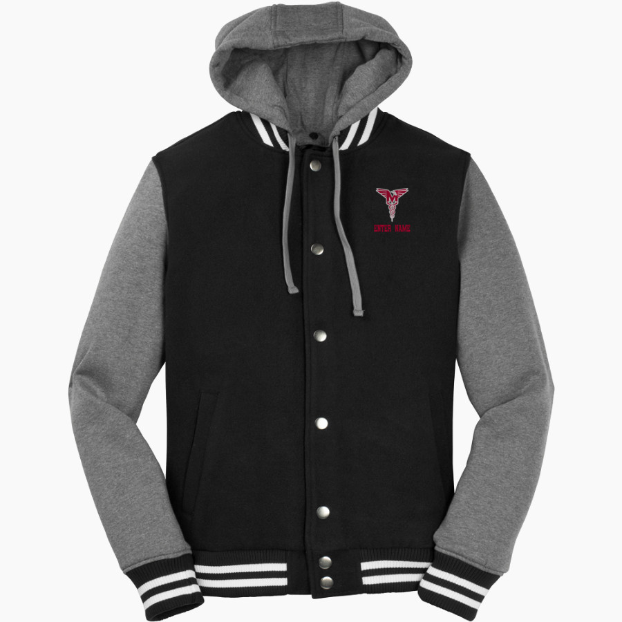 Monroe Redhawks <span class="pdp-name-mascot">Monroe Redhawks</span> Sport-Tek Men's Insulated Hooded Letterman Jacket