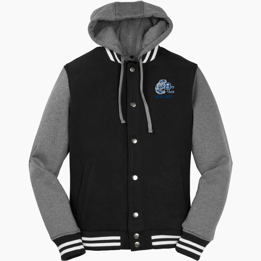 Butler County Bears <span class="pdp-name-mascot">Butler County Bears</span> Sport-Tek Men's Insulated Hooded Letterman Jacket