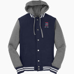 Detroit Mercy Titans Sideline Store <span class="pdp-name-mascot">UDM Titans</span> Sport-Tek Men's Insulated Hooded Letterman Jacket Front Thumbnail