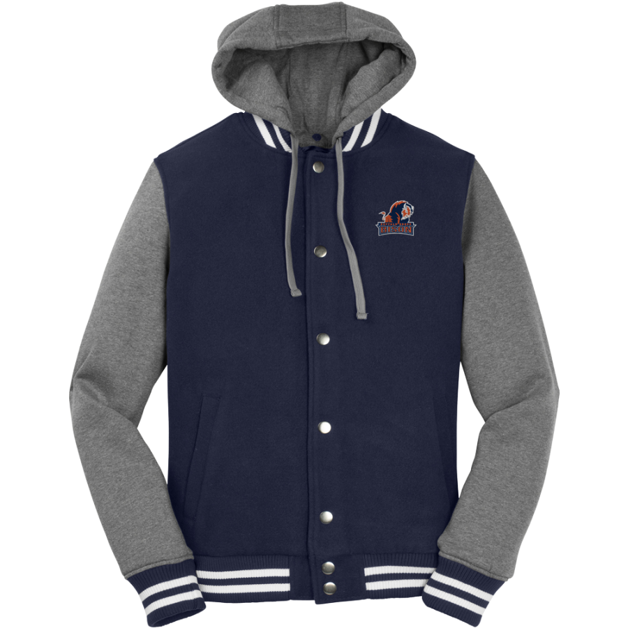 BUFFALO GROVE HIGH SCHOOL BISON <span class="pdp-name-mascot">BUFFALO GROVE BISON</span> Sport-Tek Men's Insulated Hooded Letterman Jacket
