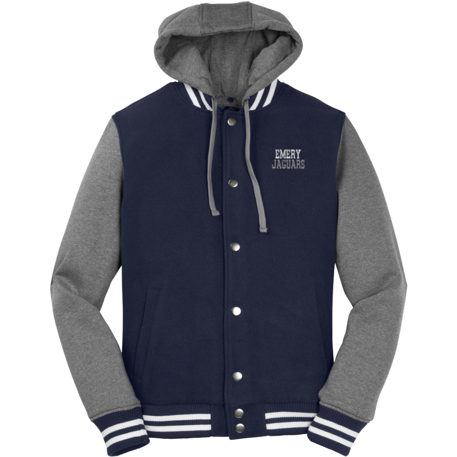 Emery Jaguars <span class="pdp-name-mascot">Emery Jaguars</span> Sport-Tek Men's Insulated Hooded Letterman Jacket