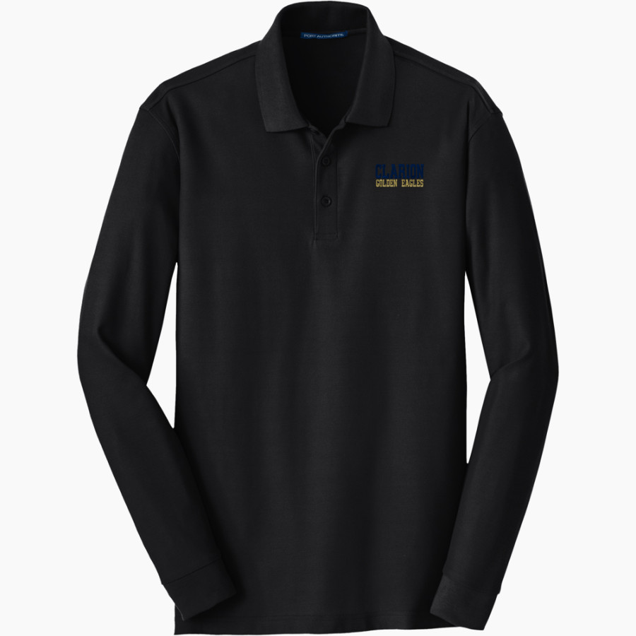 Clarion Golden Eagles <span class="pdp-name-mascot">Clarion - Penn West University Golden Eagles</span> Port Authority Men's Long Sleeve Core Classic Pique Polo
