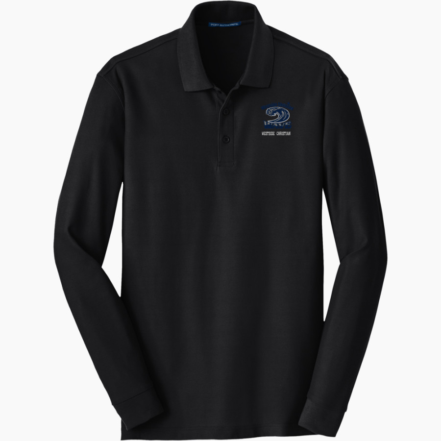 Westside Christian Wave <span class="pdp-name-mascot">Westside Christian Wave</span> Port Authority Men's Long Sleeve Core Classic Pique Polo