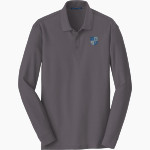 Divine Savior Academy Jaguars <span class="pdp-name-mascot">Divine Savior Academy Jaguars</span> Port Authority Men's Long Sleeve Core Classic Pique Polo Front Thumbnail