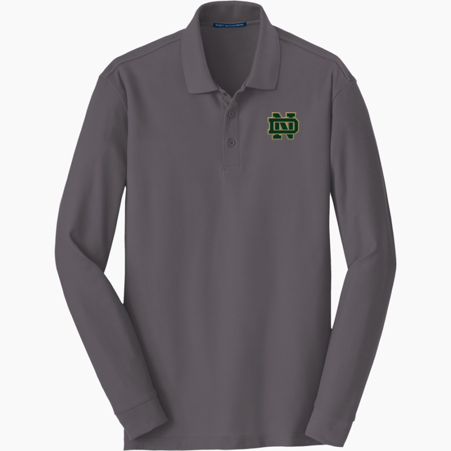 Notre Dame Irish Port Authority Men's Long Sleeve Core Classic Pique Polo