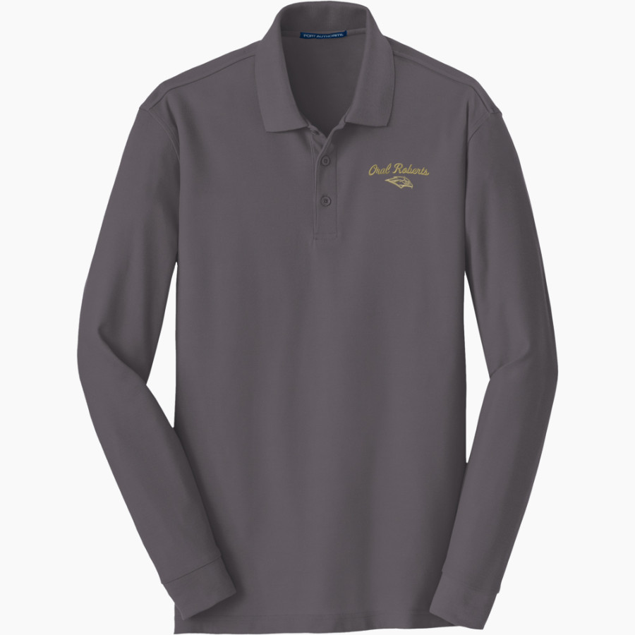 Oral Roberts Golden Eagles <span class="pdp-name-mascot">Oral Roberts Golden Eagles</span> Port Authority Men's Long Sleeve Core Classic Pique Polo