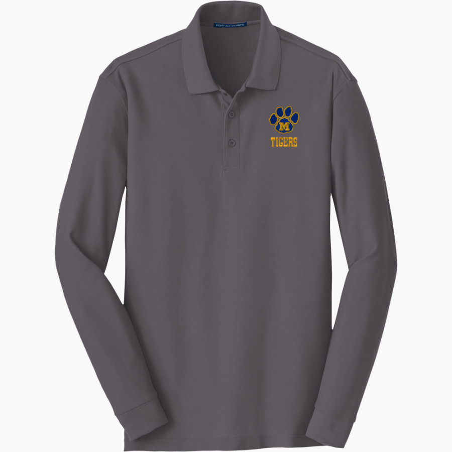 Mercy High School Tigers Online Store <span class="pdp-name-mascot">Mercy Tigers</span> Port Authority Men's Long Sleeve Core Classic Pique Polo