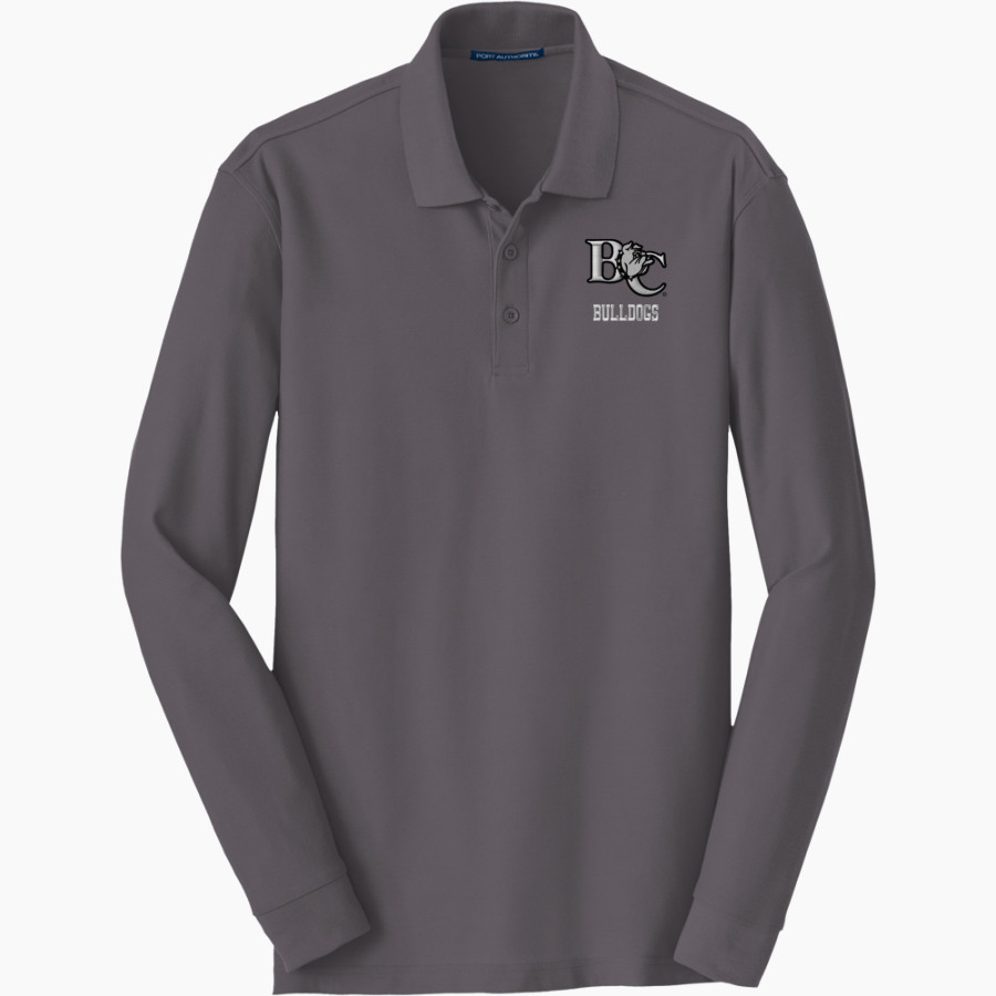 Barton College Official Store of the Bulldogs <span class="pdp-name-mascot">Barton Bulldogs</span> Port Authority Men's Long Sleeve Core Classic Pique Polo