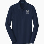 Meadows School The Official Store of the Mustangs <span class="pdp-name-mascot">Meadows School Mustangs</span> Port Authority Men's Long Sleeve Core Classic Pique Polo Front Thumbnail