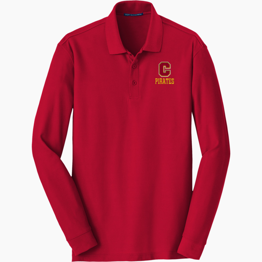 COFFEEVILLE HIGH SCHOOL PIRATES Port Authority Men's Long Sleeve Core Classic Pique Polo