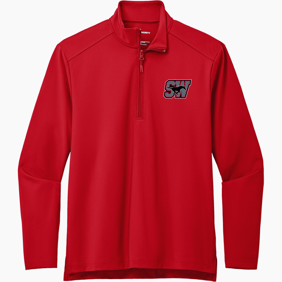 SOUTH WESTERN SENIOR HIGH SCHOOL MUSTANGS <span class="pdp-name-mascot">SOUTH WESTERN MUSTANGS</span> Port Authority Men's Carbon-Free Double Knit 1/4 Zip