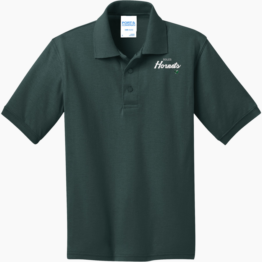 BOLES HIGH SCHOOL HORNETS Port & Company Youth 5.5 Ounce Jersey Knit Polo