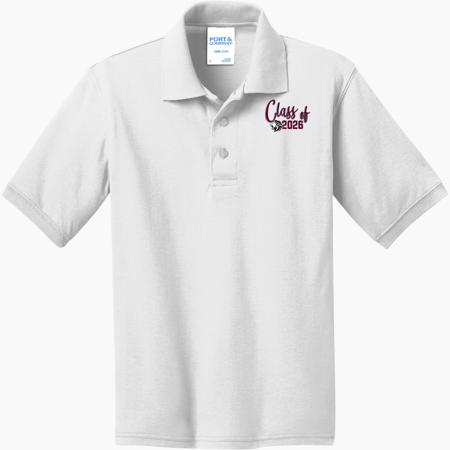 FAITH CHRISTIAN ACADEMY LIONS <span class="pdp-name-mascot">FAITH LIONS</span> Port & Company Youth 5.5 Ounce Jersey Knit Polo