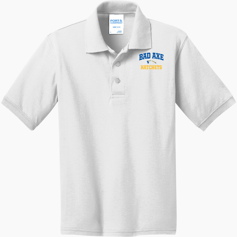BAD AXE HIGH SCHOOL HATCHETS <span class="pdp-name-mascot">BAD AXE HATCHETS</span> Port & Company Youth 5.5 Ounce Jersey Knit Polo