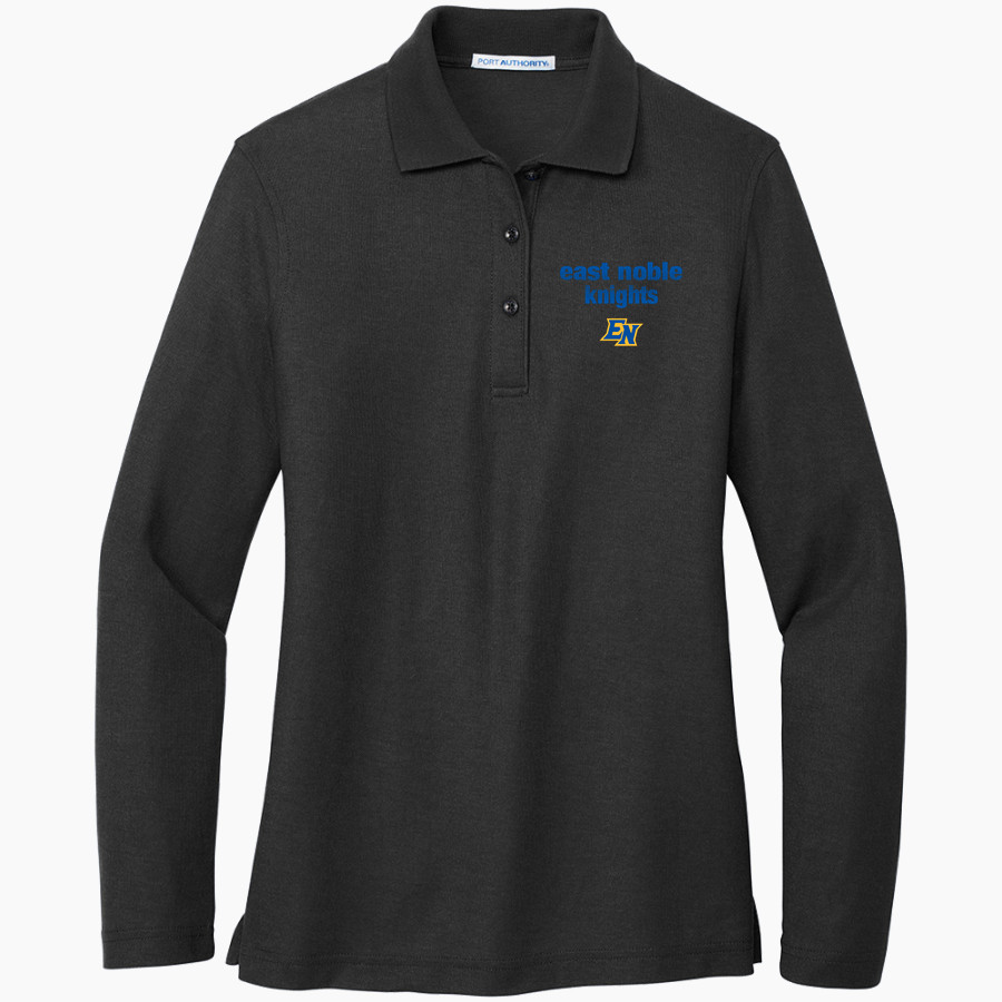 EAST NOBLE HIGH SCHOOL KNIGHTS <span class="pdp-name-mascot">EAST NOBLE KNIGHTS</span> Port Authority Women's Silk Touch Long Sleeve Polo