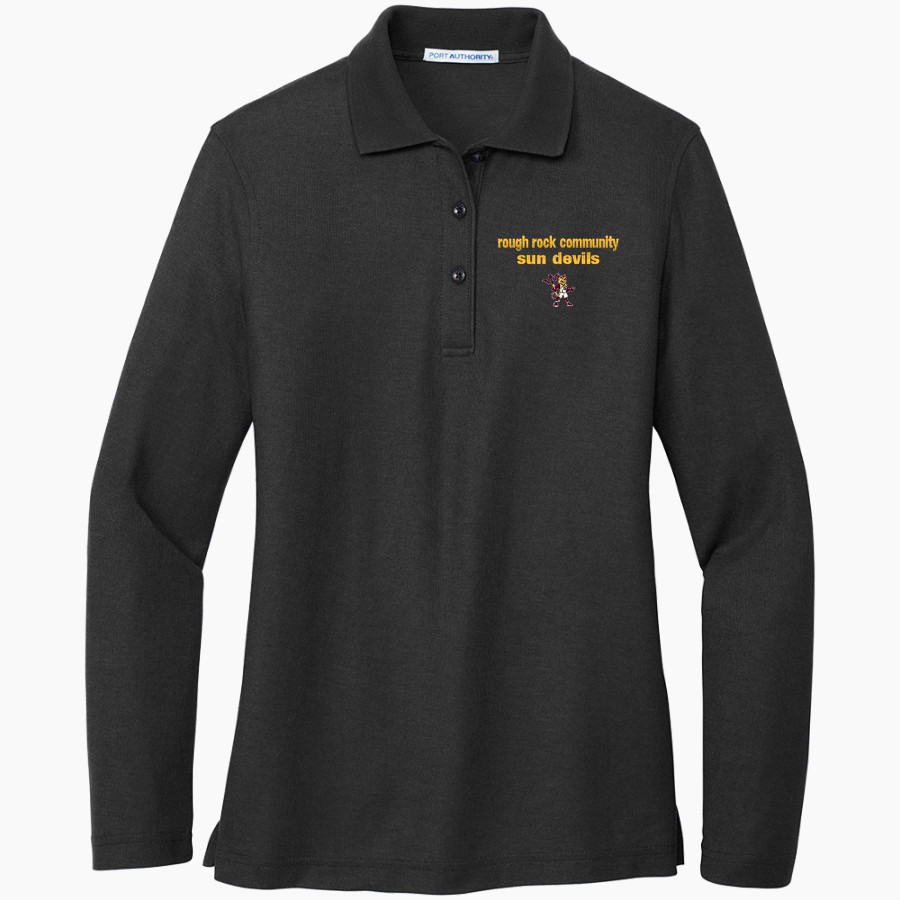 ROUGH ROCK COMMUNITY SCHOOL SUN DEVILS <span class="pdp-name-mascot">ROUGH ROCK COMMUNITY SUN DEVILS</span> Port Authority Women's Silk Touch Long Sleeve Polo