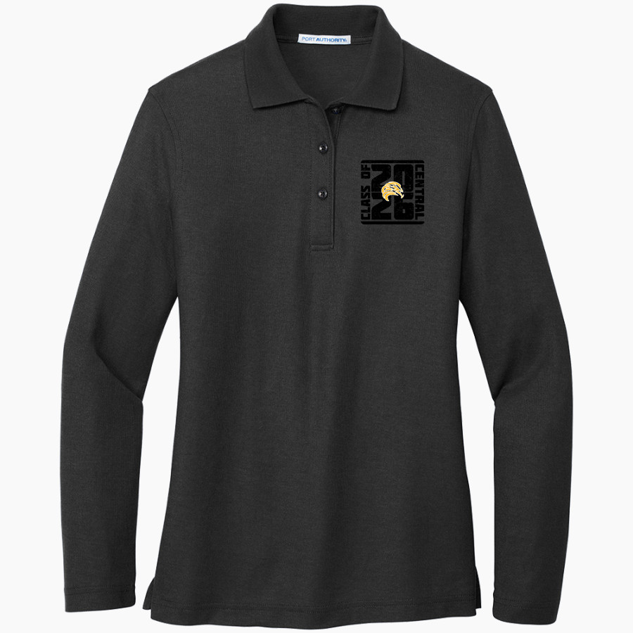 CENTRAL TECH SCHOOL FALCONS <span class="pdp-name-mascot">CENTRAL FALCONS</span> Port Authority Women's Silk Touch Long Sleeve Polo