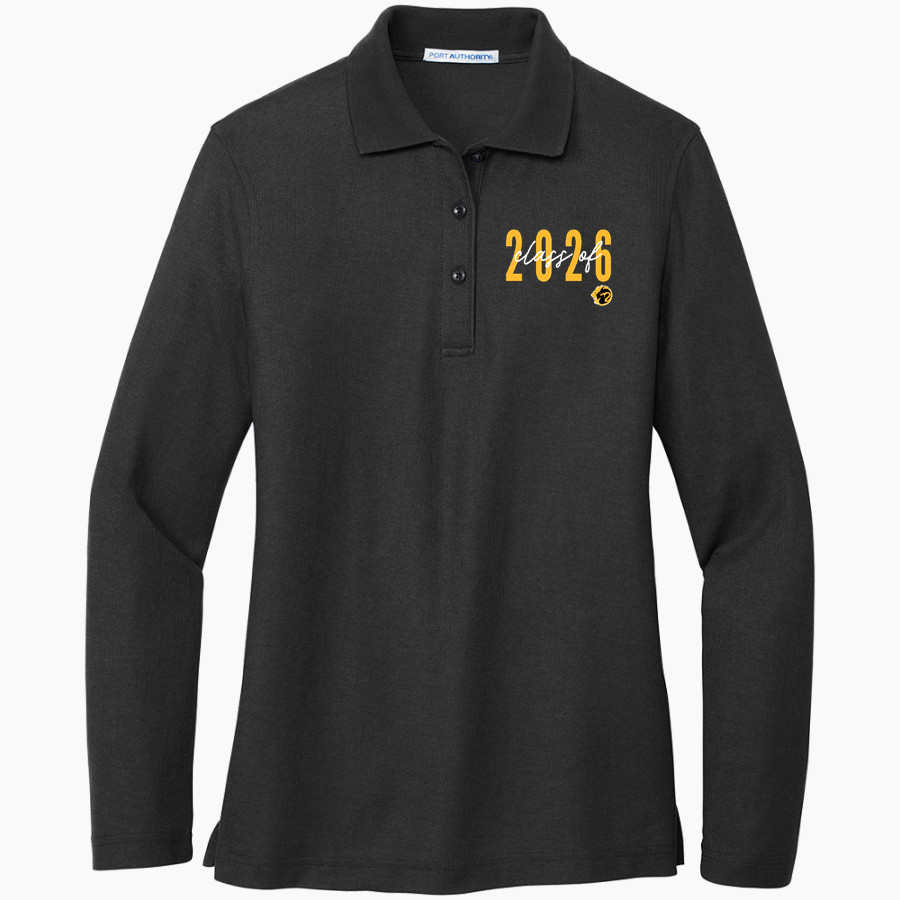 LYNNWOOD HIGH SCHOOL ROYALS <span class="pdp-name-mascot">LYNNWOOD ROYALS</span> Port Authority Women's Silk Touch Long Sleeve Polo