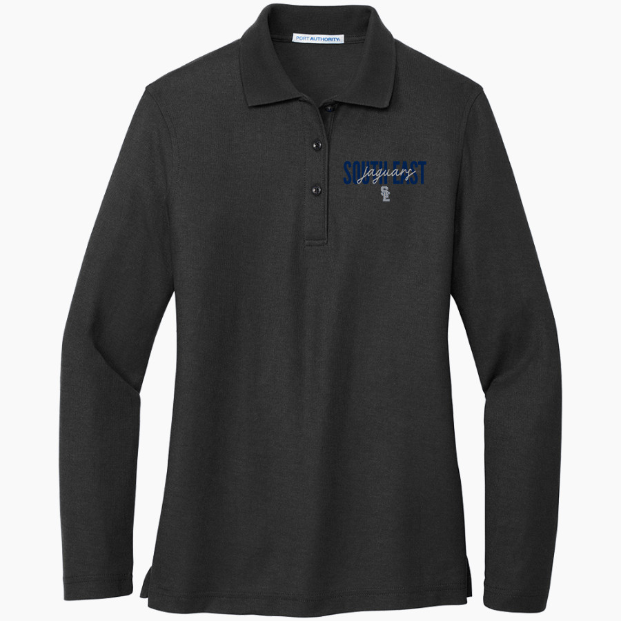 SOUTH EAST HIGH SCHOOL JAGUARS <span class="pdp-name-mascot">SOUTH EAST JAGUARS</span> Port Authority Women's Silk Touch Long Sleeve Polo