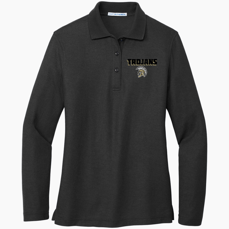 HOT SPRINGS HIGH SCHOOL TROJANS <span class="pdp-name-mascot">HOT SPRINGS TROJANS</span> Port Authority Women's Silk Touch Long Sleeve Polo