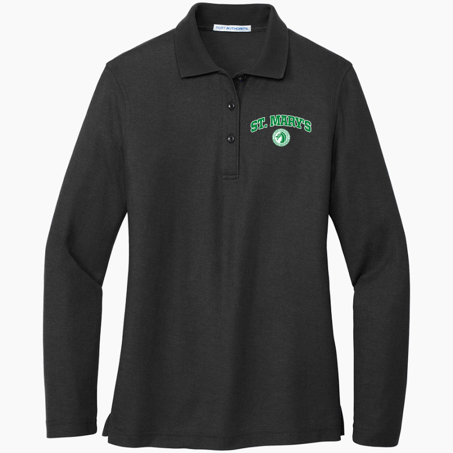 St. Mary's Dragons Port Authority Women's Silk Touch Long Sleeve Polo
