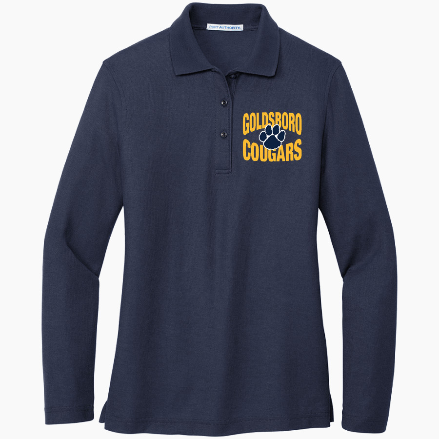 Goldsboro Cougars <span class="pdp-name-mascot">Goldsboro Cougars</span> Port Authority Women's Silk Touch Long Sleeve Polo