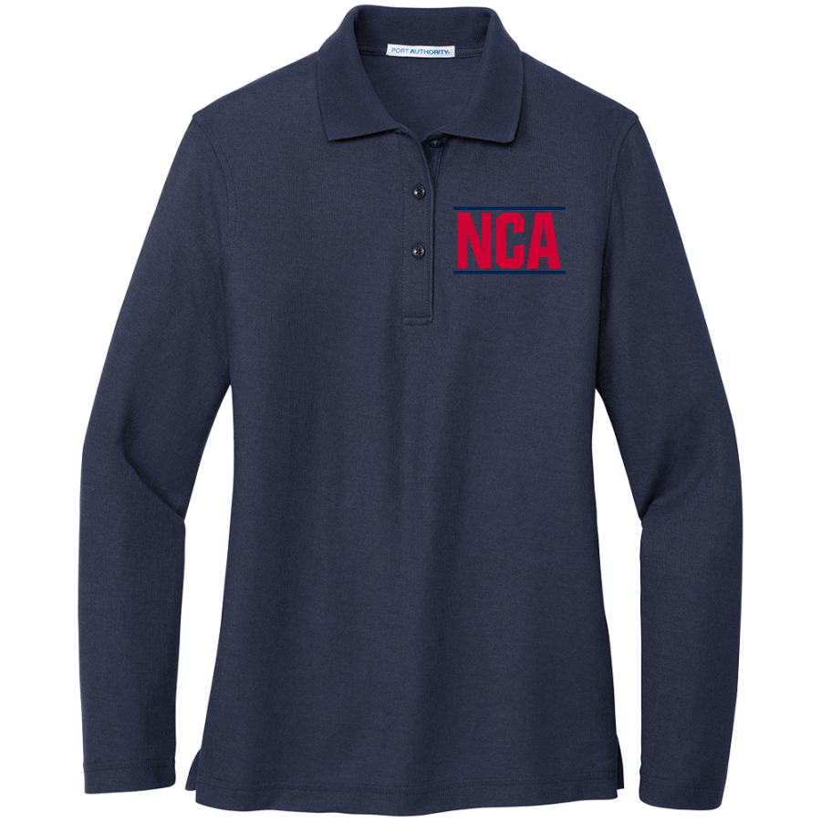 Naples Classical Academy <span class="pdp-name-mascot">Naples Classical Academy Patriots</span> Port Authority Women's Silk Touch Long Sleeve Polo