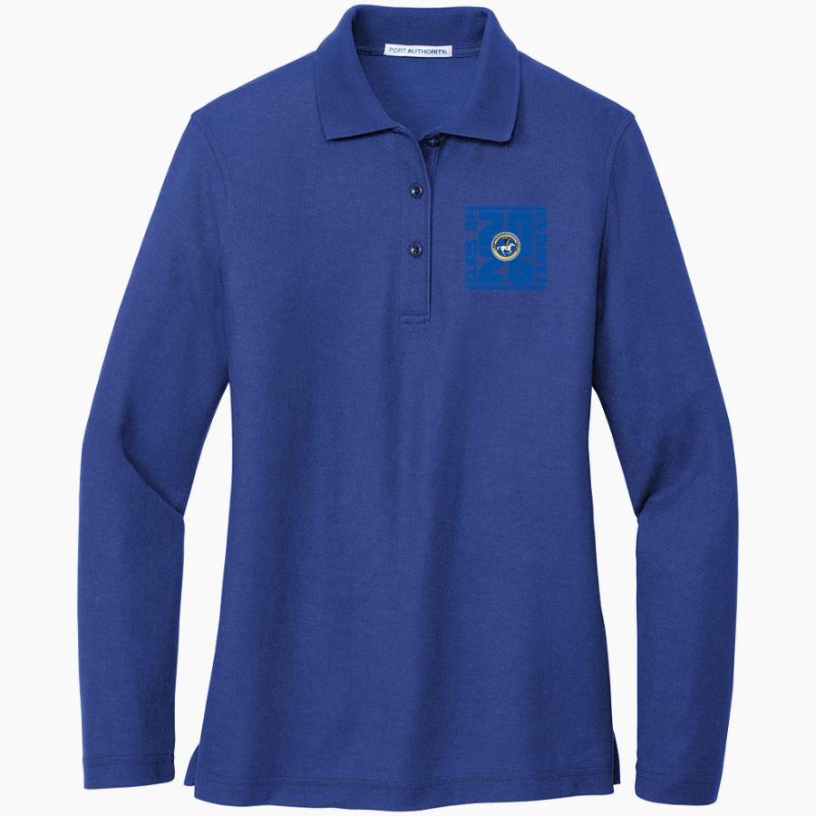 ISANTI HIGH SCHOOL WARRIORS <span class="pdp-name-mascot">SANTEE WARRIORS</span> Port Authority Women's Silk Touch Long Sleeve Polo