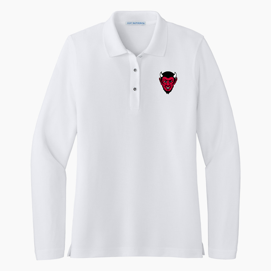 Chaffee Red Devils <span class="pdp-name-mascot">Chaffee Schools Red Devils</span> Port Authority Women's Silk Touch Long Sleeve Polo