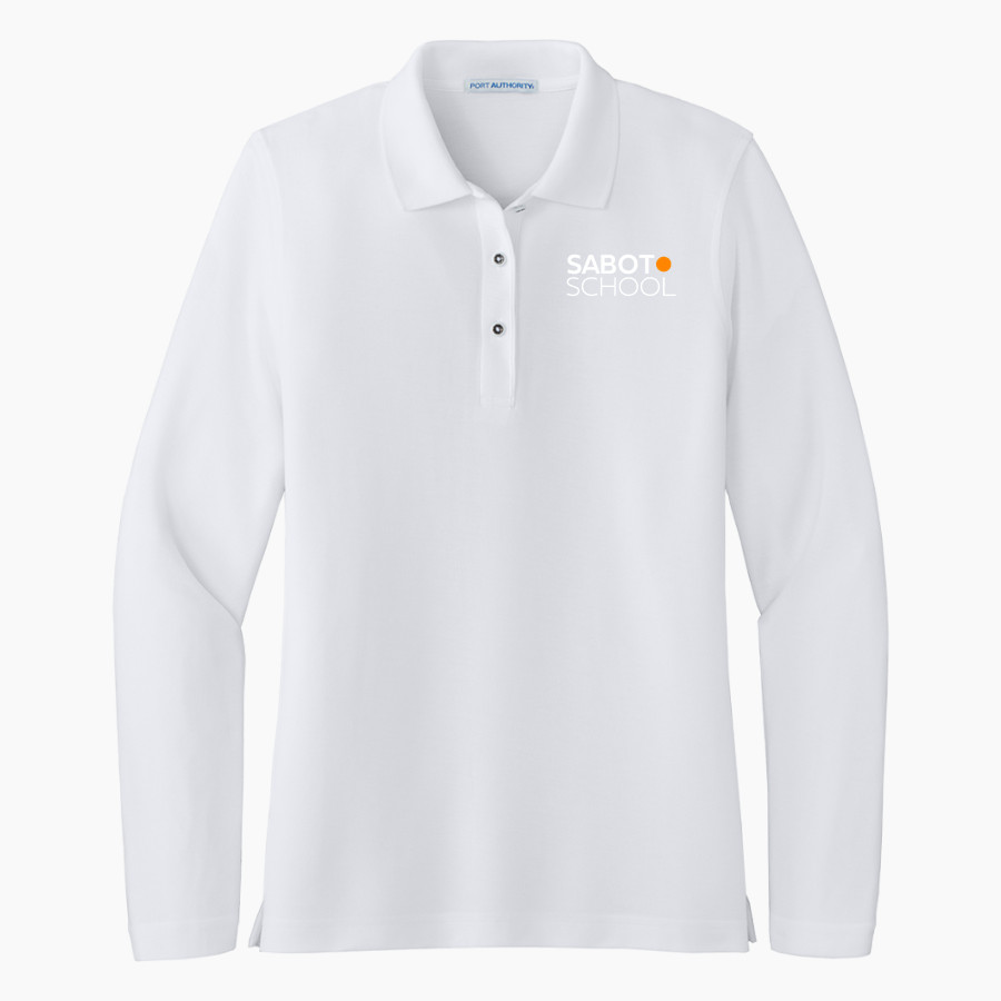 Sabot School Sabot School <span class="pdp-name-mascot">STONY POINT SCHOOL</span> Port Authority Women's Silk Touch Long Sleeve Polo